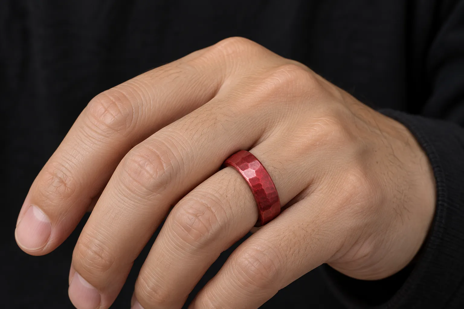 緋銅Ring 【一点物 25号 現品】 - 着用イメージ