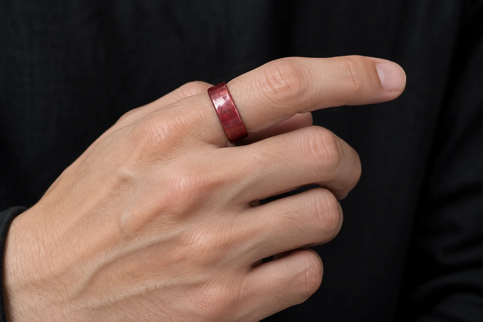 緋銅Ring   【一点物　13号　現品】 - 着用イメージ